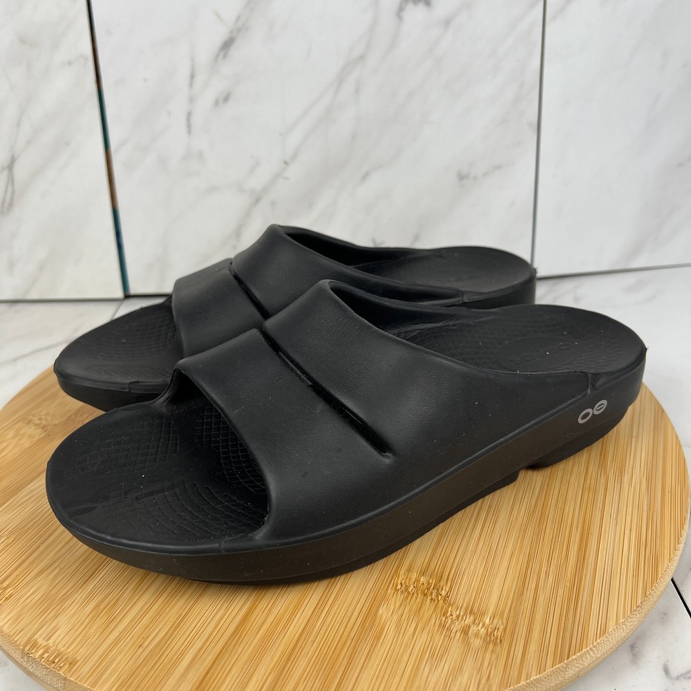OOfos OOahh Recovery Slide Womens Size 9 Black Rubber Slip On Slides Sandals - Picture 3 of 10